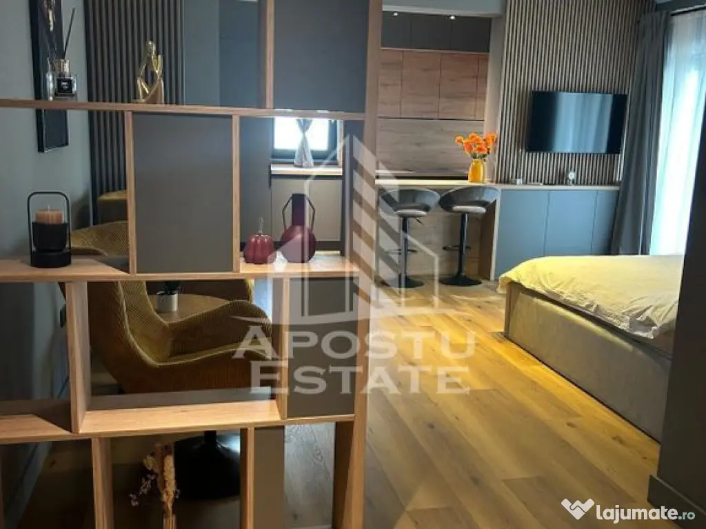 Apartament cu o camera, prima inchiriere, mobilat lux