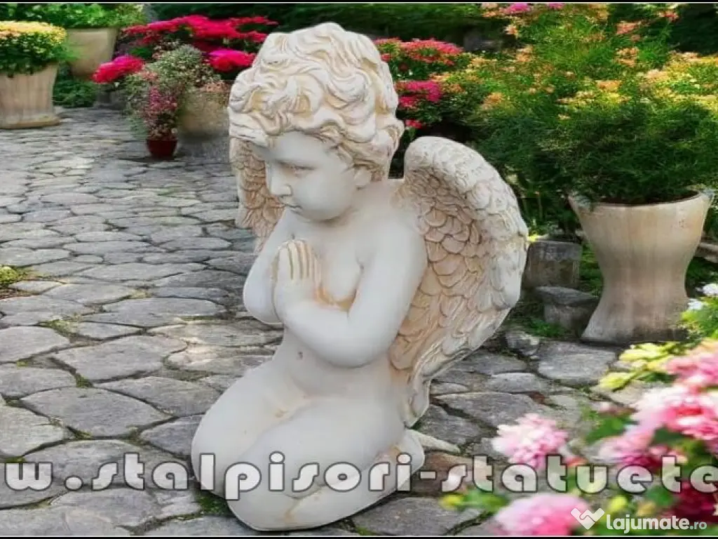 Statuetă îngeraș, galben antichizat, model S4.