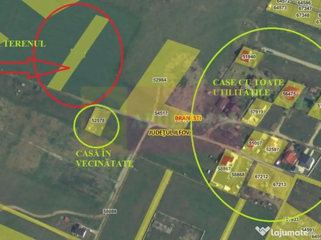 Teren pentru casă/case în Brănești pe strada Toporași