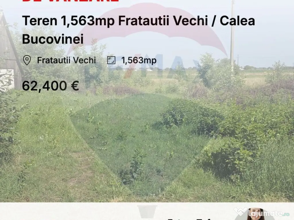 Teren 1,563mp Fratautii Vechi / Calea Bucovinei 