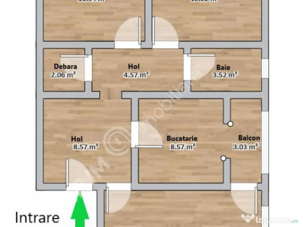 Apartament decomandat 3 camere si balcon zona Vasile Aaron d 