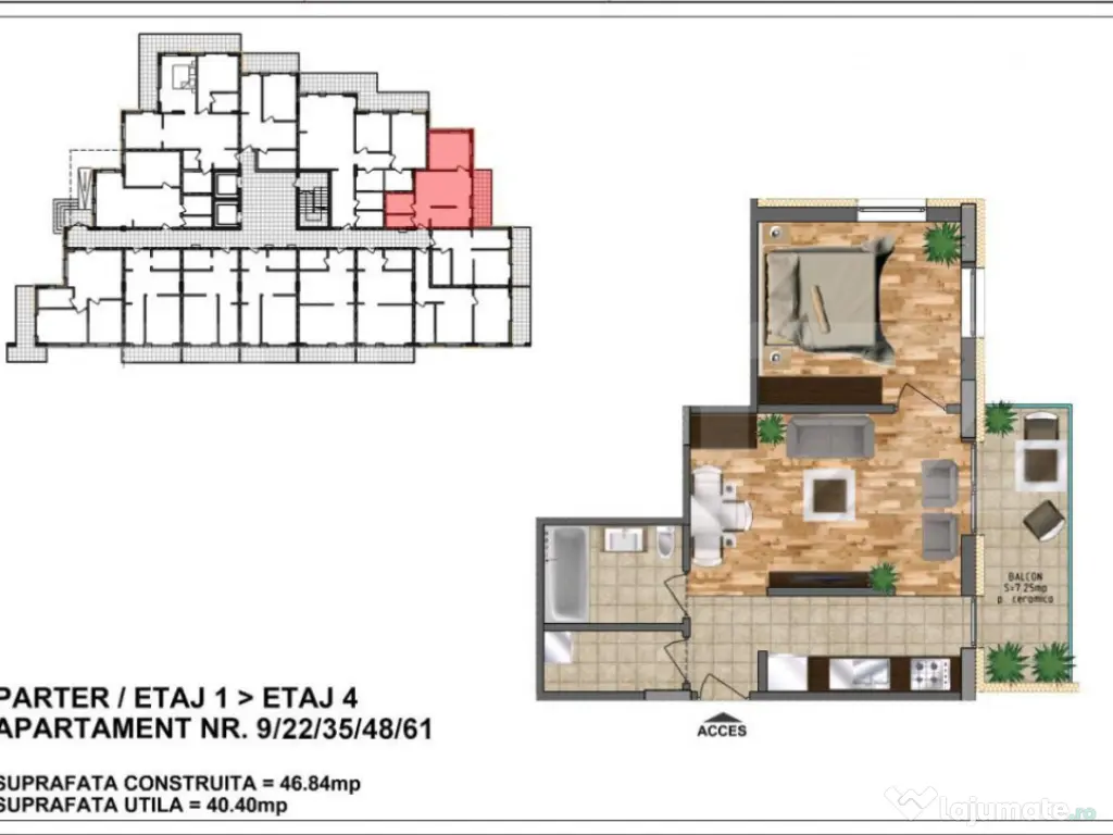 Apartament de vânzare – bloc nou, zona Aurel Vlaicu 40,4