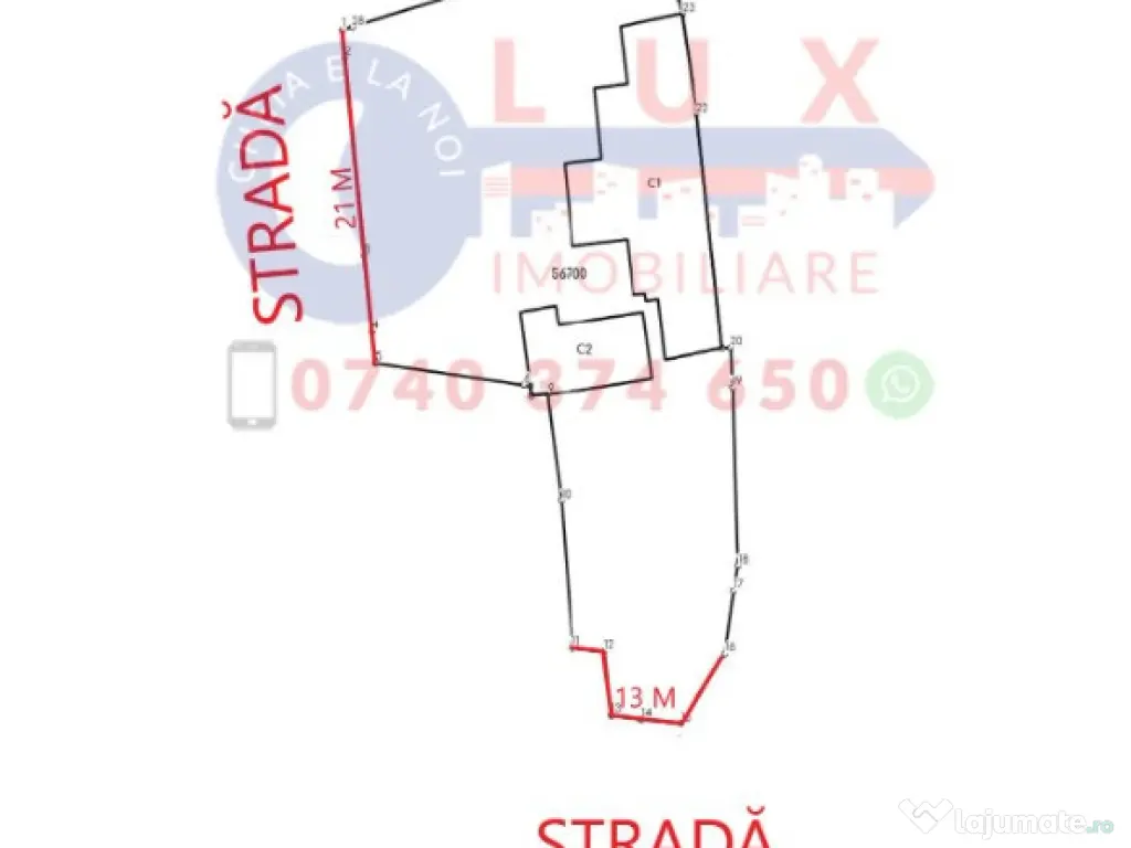 ID 7866 Teren pentru construcție bloc - Cartier Vest