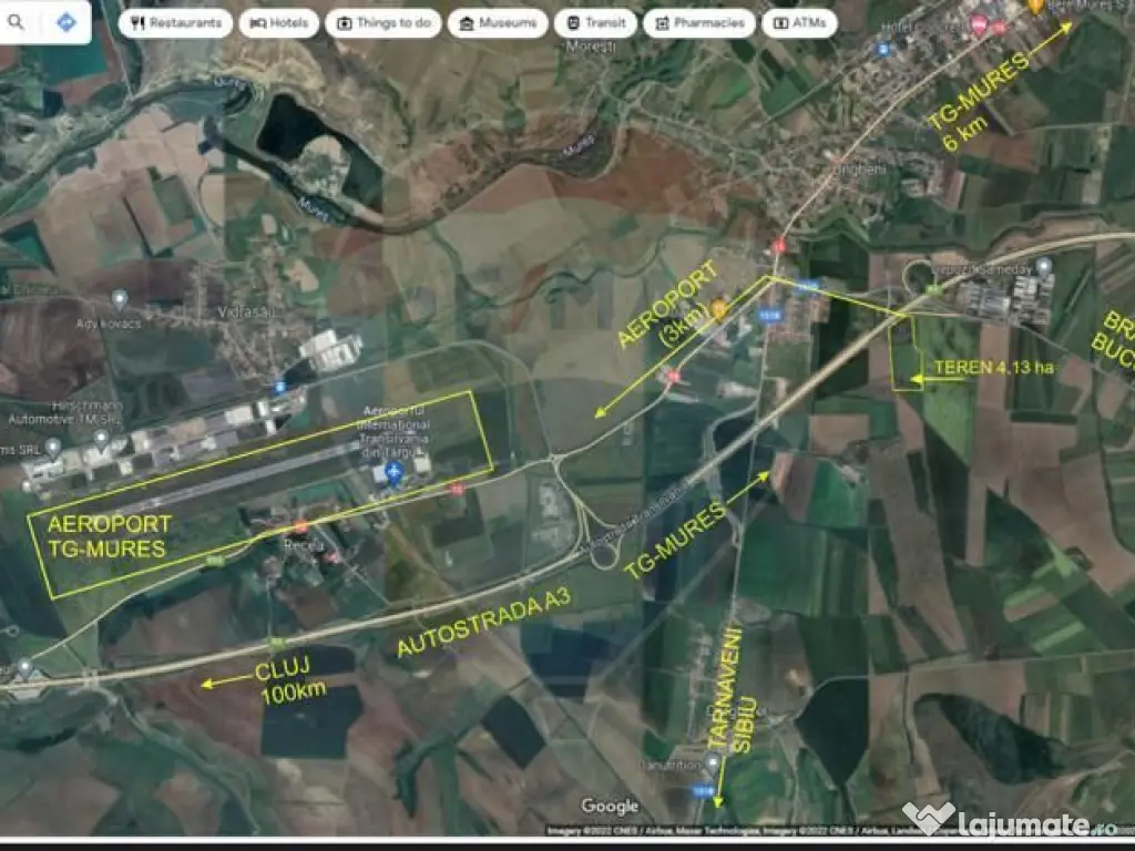 Terenuri Investitie 43485 mp Ungheni-Mures / Autostrada 