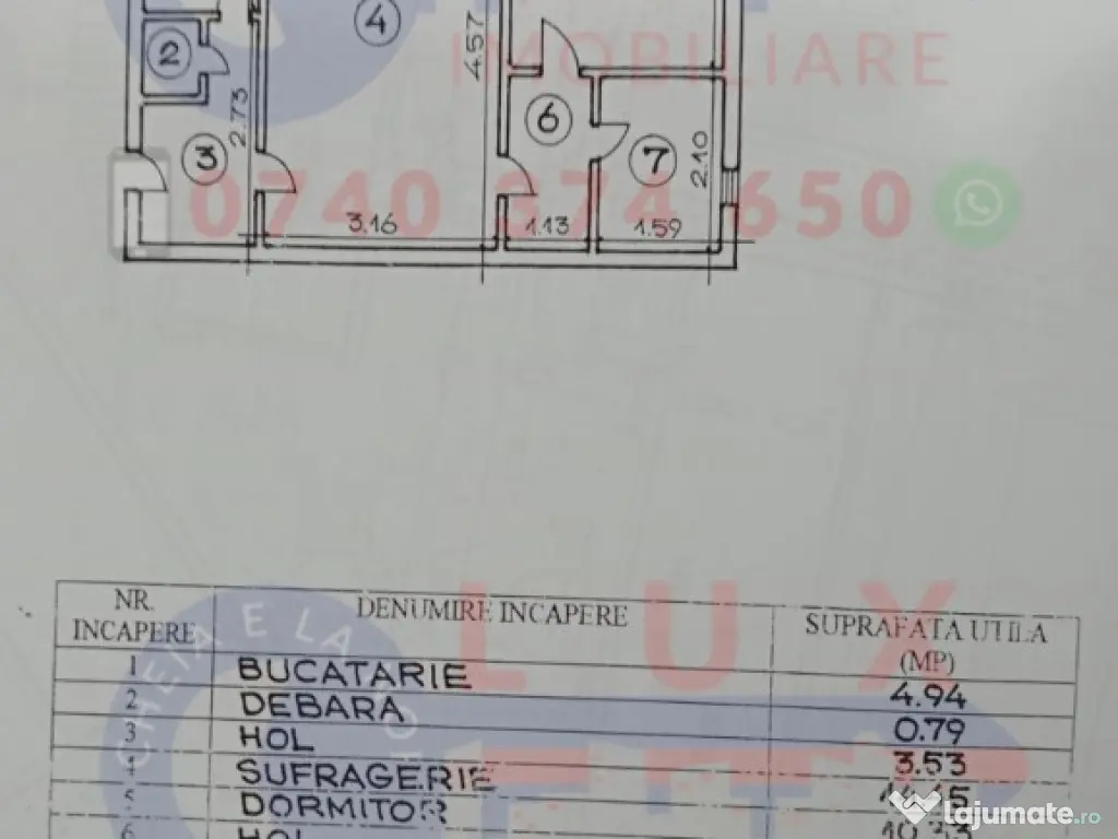 ID 2971 DE VÂNZARE - Apartament 2 camere - Cartier Vest 