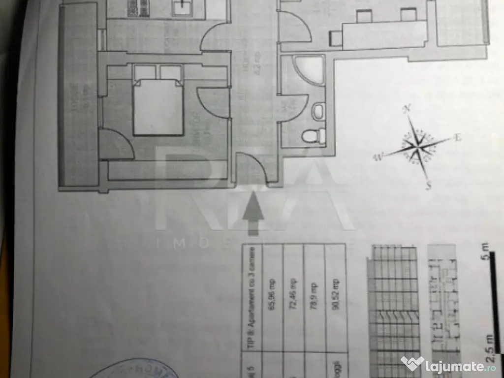 3 camere - bloc 2015 la 300m de Metrou 1 Decembrie 1918 