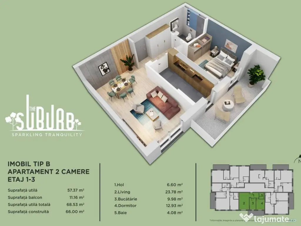 Apartament 2 camere The Suburb Buftea 