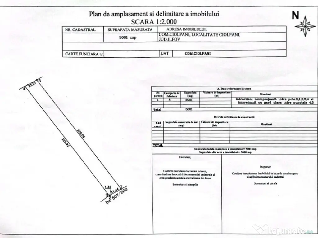 Ciolpani, spre Izvorani - COR, vanzare teren 5000mp. 