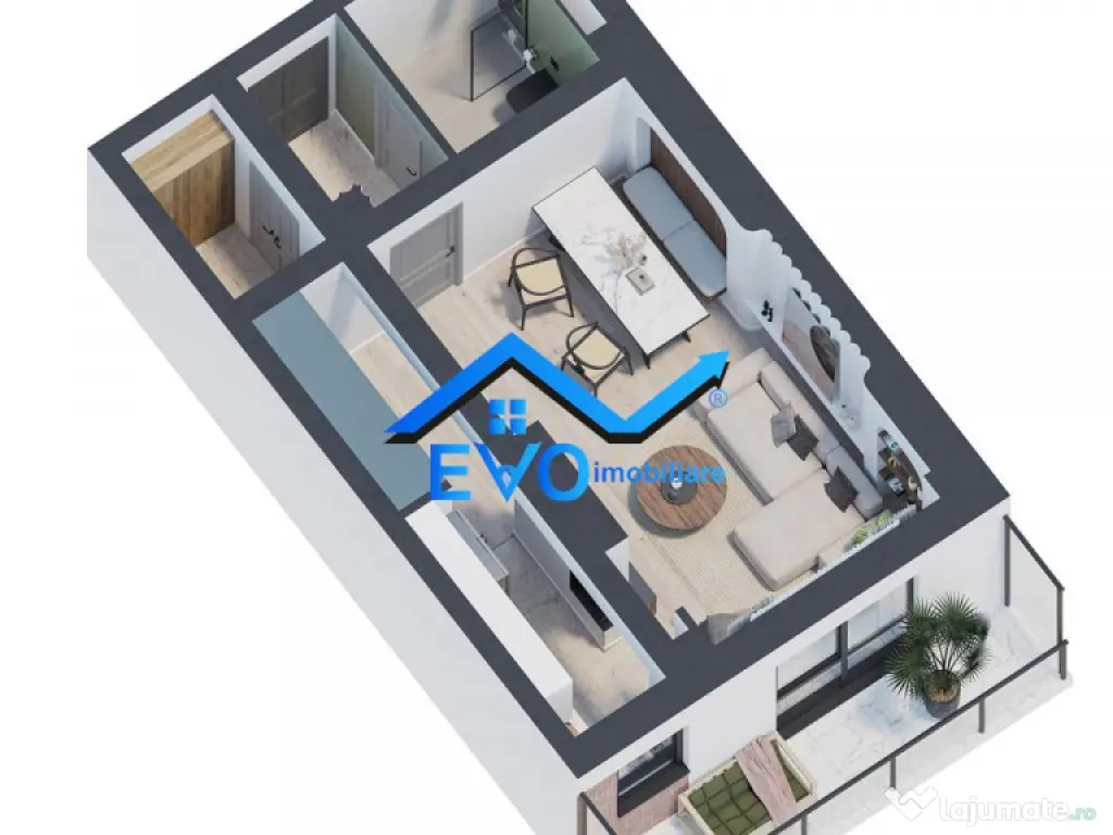 Apartament de , 1 camera, open space, Galata 