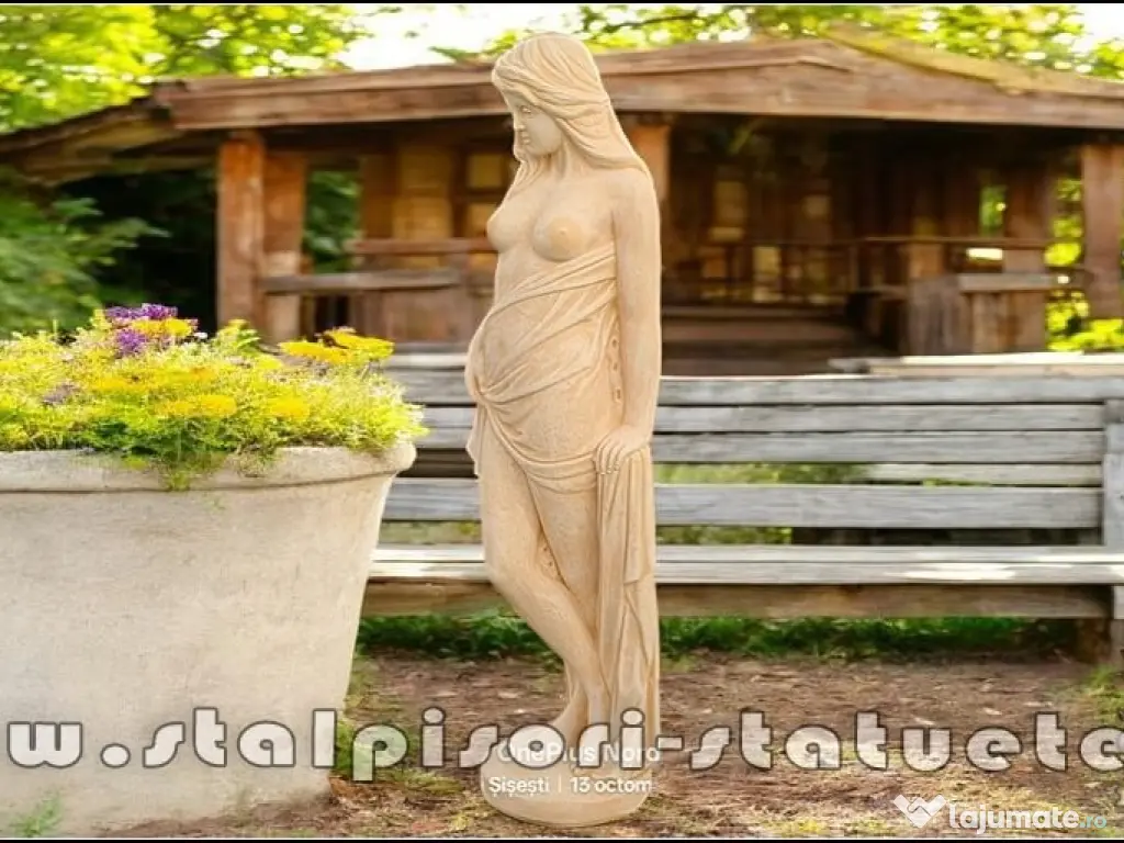 Statuetă domnița erotică, galben patinat, model S30. 