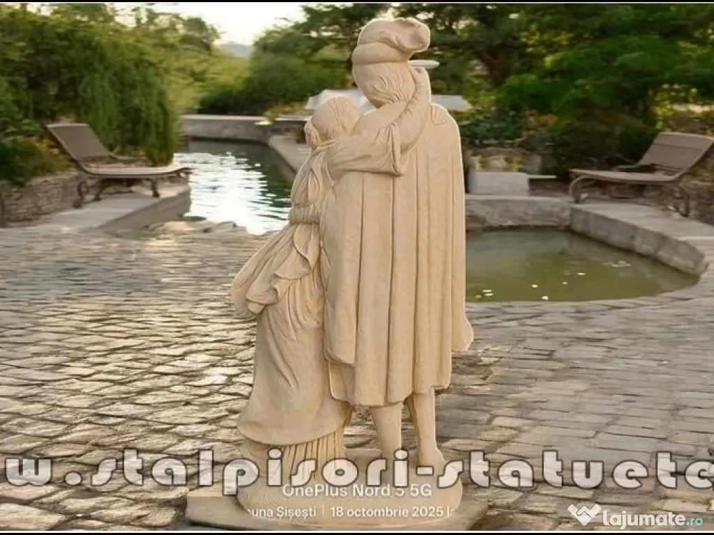 Statuetă Romeo și Julieta, galben patinat, model S55. 