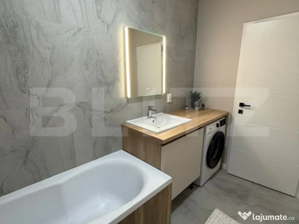 Apartament mobilat si utilat, totul nou, parcare subterana, 