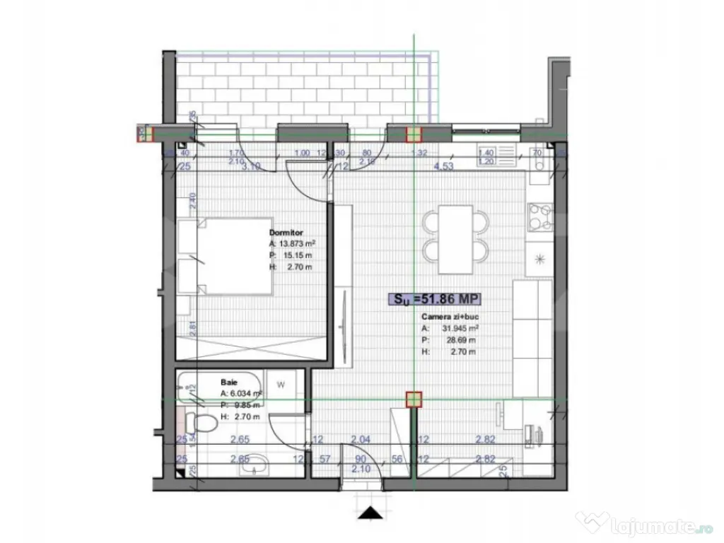 COMISION 0!! Apartament de 2 camere, 52 mp, finisat, parcare 