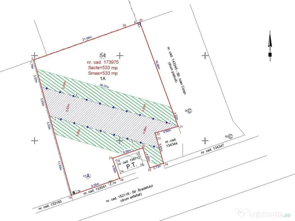 Teren Intravilan 533 mp, Brașov – Bartolomeu, acces st... 