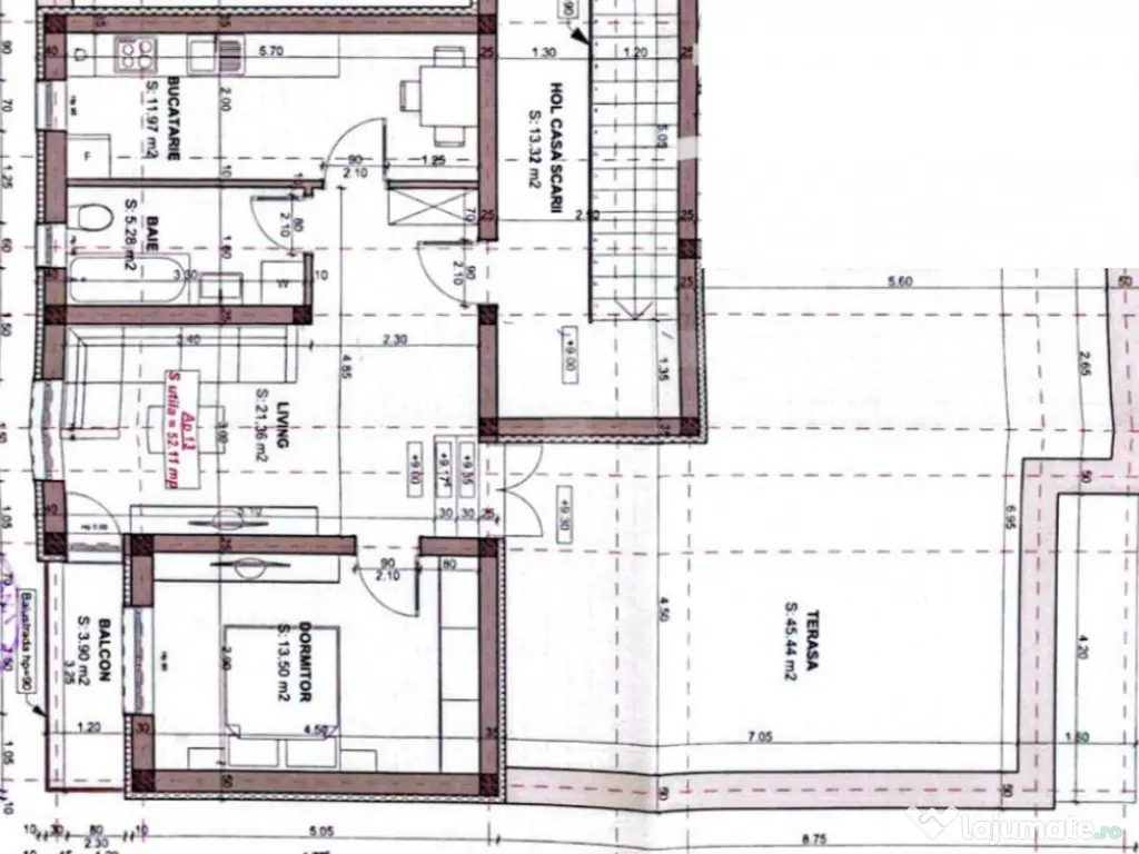 Apartament 2 camere Chisoda 52mp cu terasa MARE 45MP