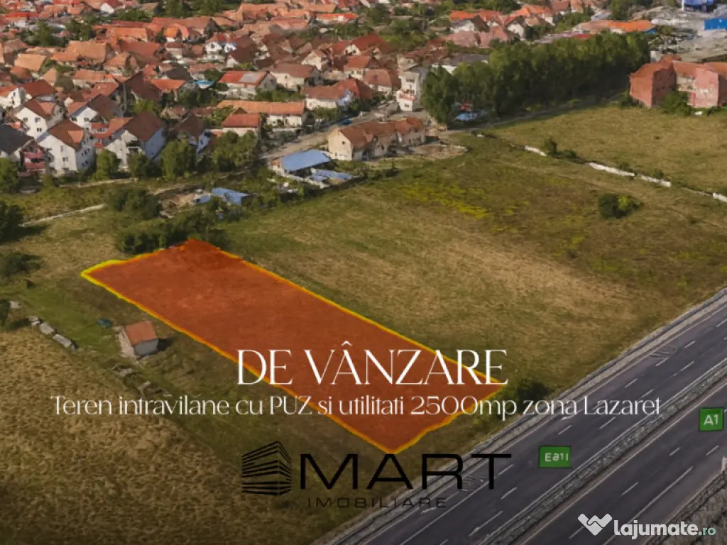 Teren intravilan cu PUZ 2500mp Lazaret 