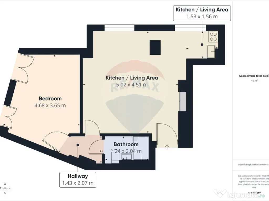 Apartament cu 2 camere de vanzare in Calea Victoriei nr 1 