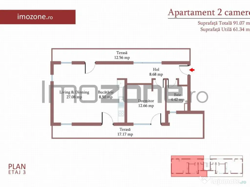 2 cam, terasa 29 m, et. 3, FINISAT MODERN, COMISION 0, in... 