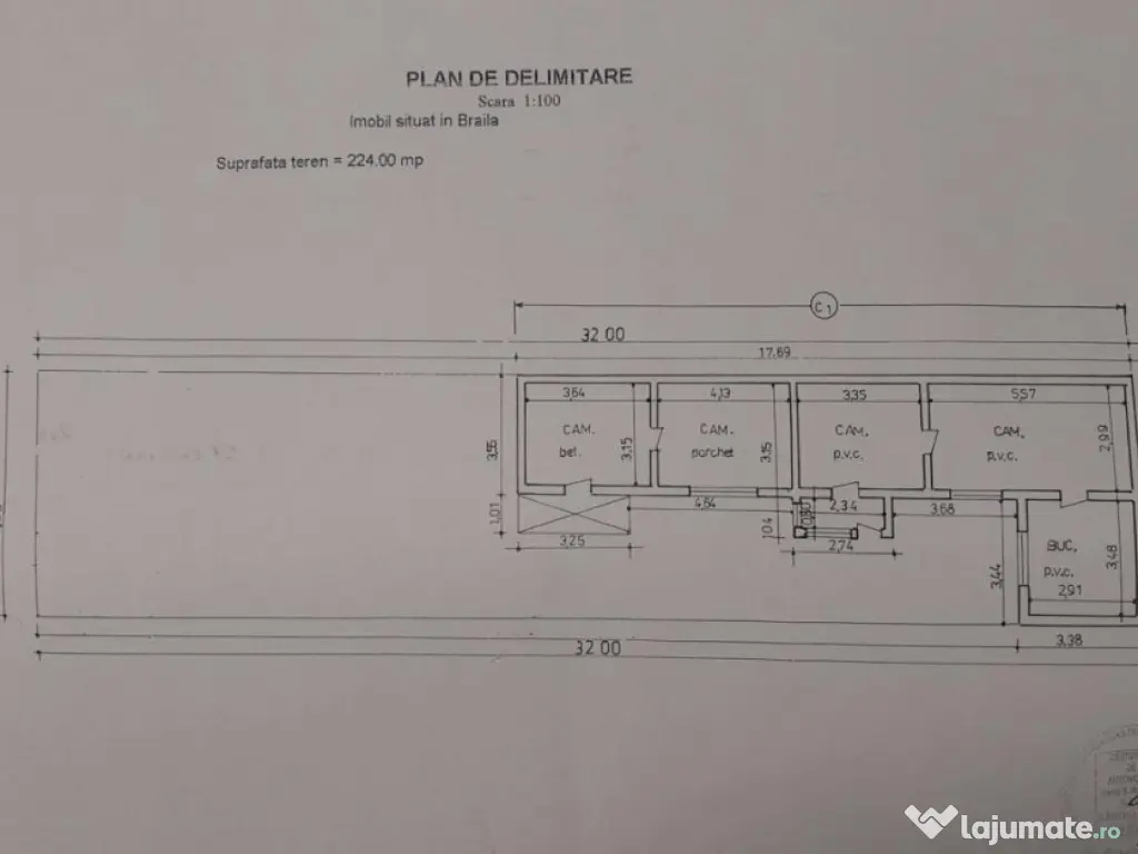 Teren 224 mp deschidere 7 m, Radu Negru- Buzaului -spital Ju
