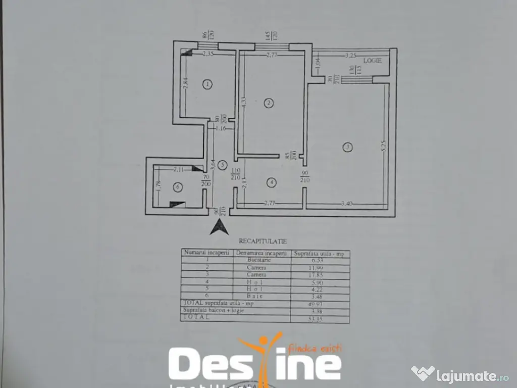 DACIA , apartament 2 camere, DECOMANDAT, 88.800 EURO 