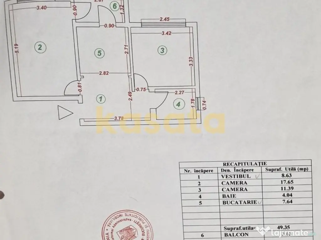 Apartament 2 camere de vânzare – Etaj 1 – Aviației 