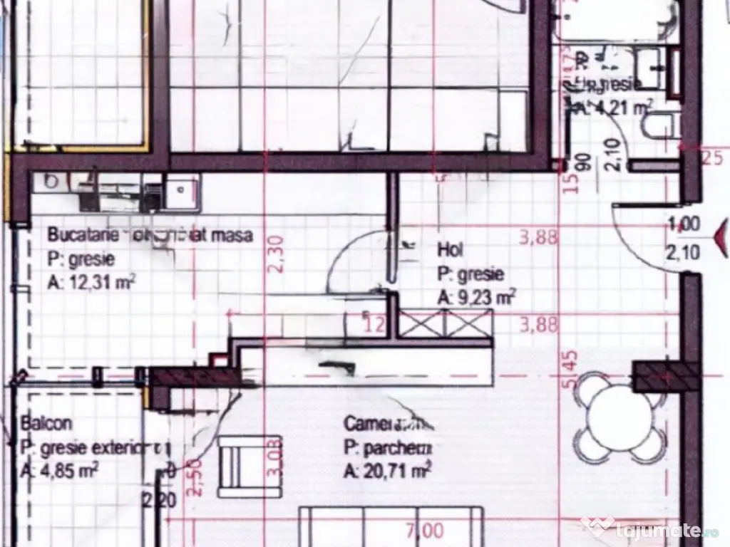 Apartament cu 1 camera + bucatarie inchisa, Soporului – ap