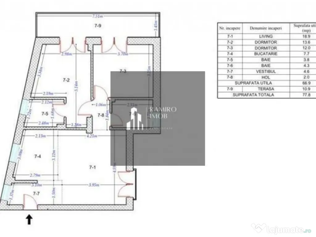 Apartament 3 Gazarului Centrala Proprie 