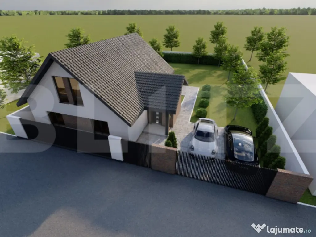 Casă individuală – 140 mp utili, teren 520 mp, front str