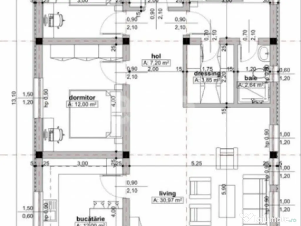 Casă parter 4 camere, la cheie, teren 400 mp, zonă central 