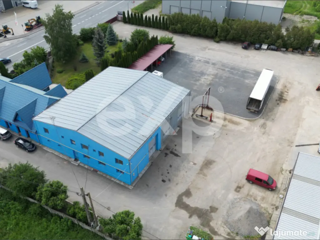 Proprietate industrială cu vizibilitate DN13 – Hală, bir
