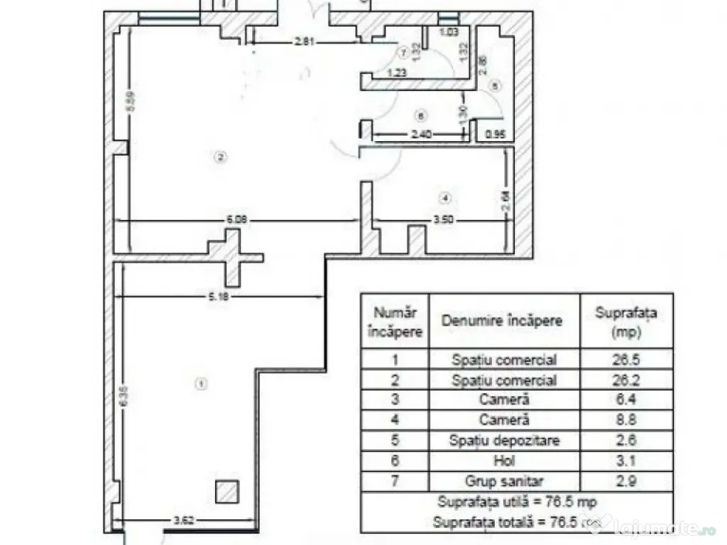 Spatiu comercial stradal zona Metrou Grigorescu, Titan, 77mp 