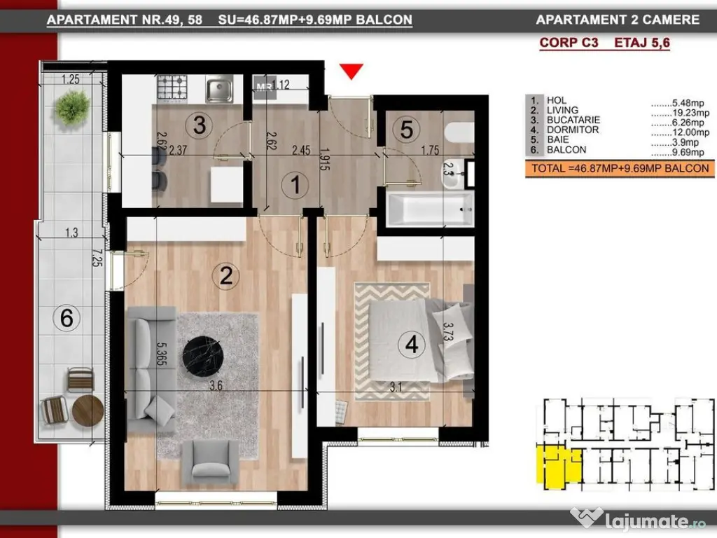 2cam.dec. gata-57mp-la aprox. 15min metrou Leonida/Berceni