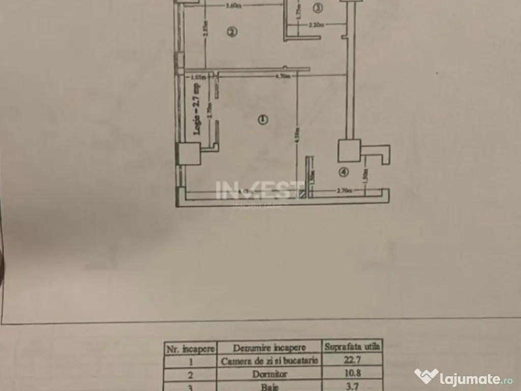 APARTAMENT CU 2 CAMERE , OPEN-SPACE, ETAJ INTERMEDIAR, CAPAT 