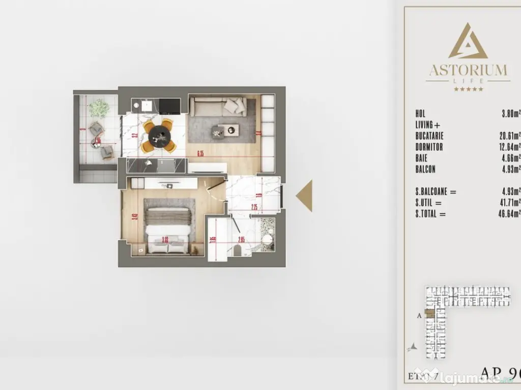 Apart 2 camere 47mp FINALIZAT Astorium Life Pallady Cladi... 