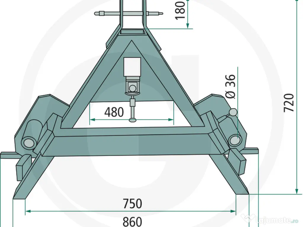 Furca baloti mari pentru tiranti 