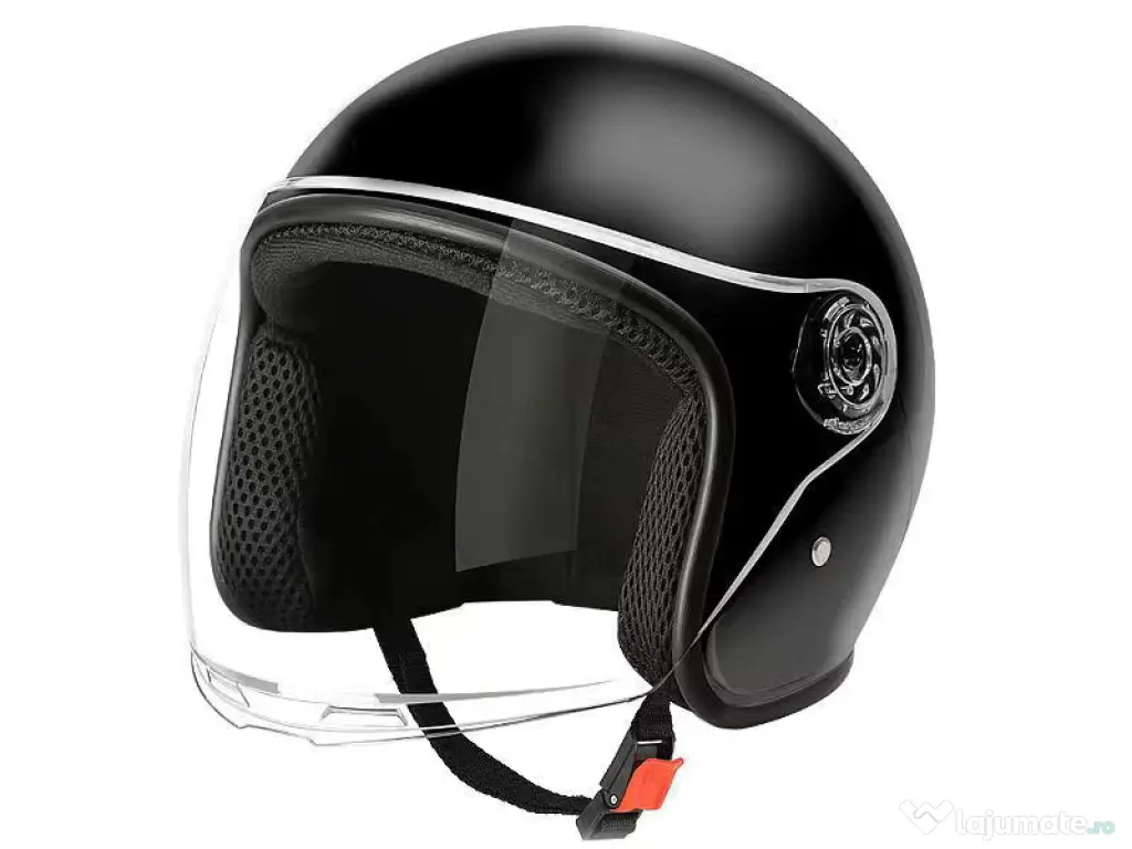 Casca moto/scuter unisex, cu vizor, marime universala 55-60cm, neagra 