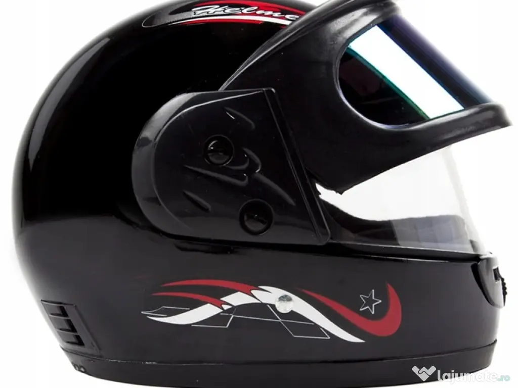 Casca moto/scuter Full face unisex, cu Viziera Dubla, marime universala, neagra 