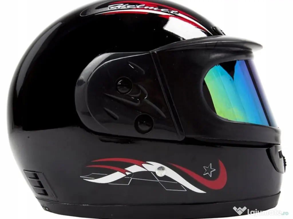 Casca moto/scuter Full face unisex, cu Viziera Dubla, marime universala, neagra 