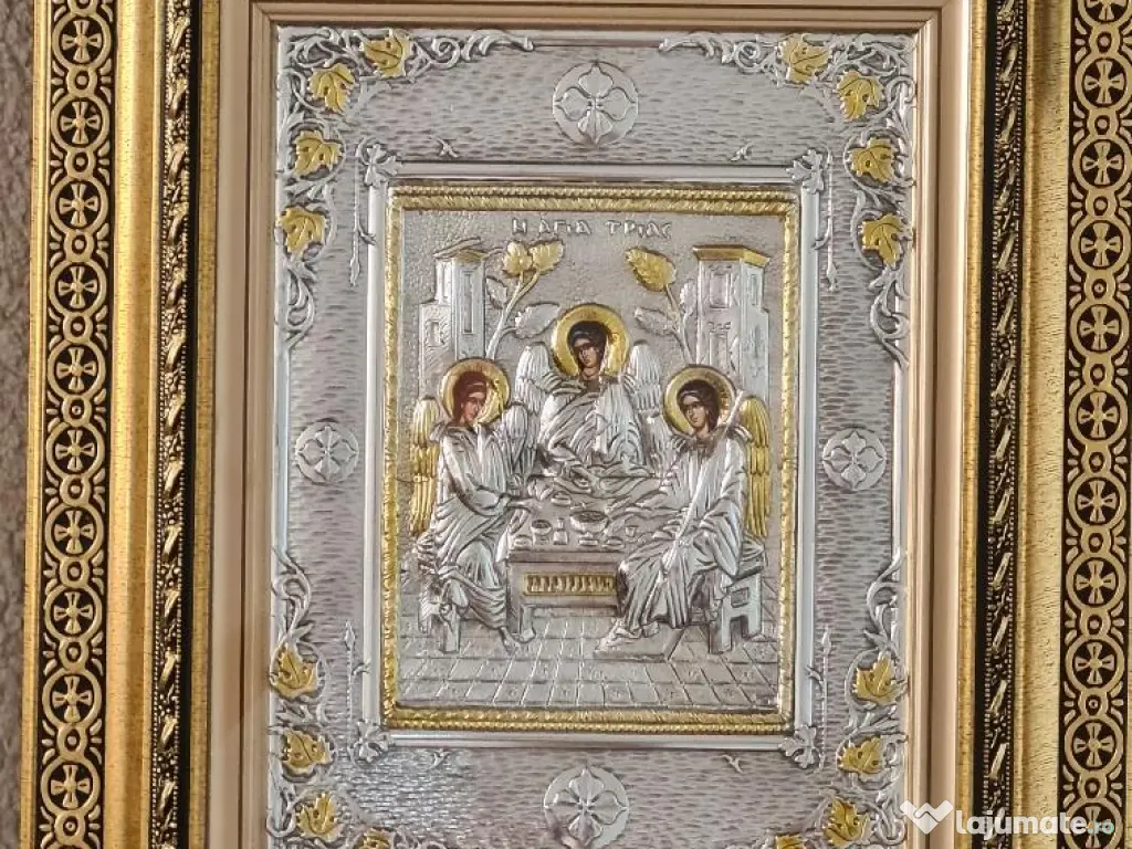 Icoane Argintate-SF Nicolae,SF Andrei,SF Nectarie si alti Sfinti Relief 3 D 