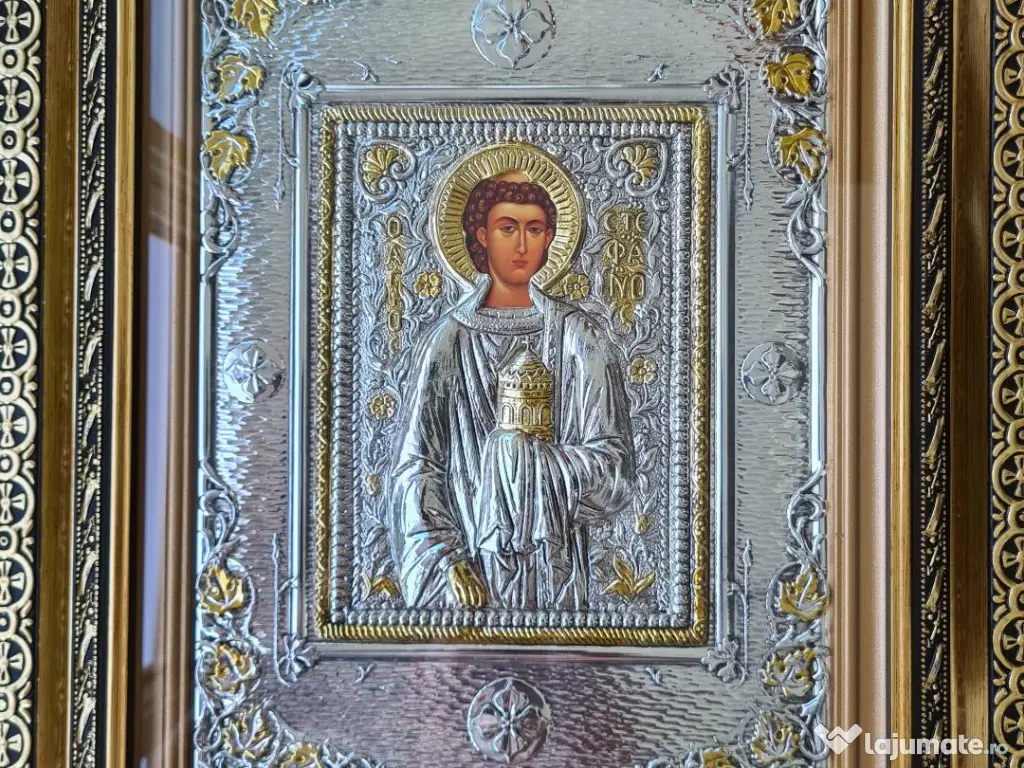 Icoane Argintate-SF Nicolae,SF Andrei,SF Nectarie si alti Sfinti Relief 3 D 