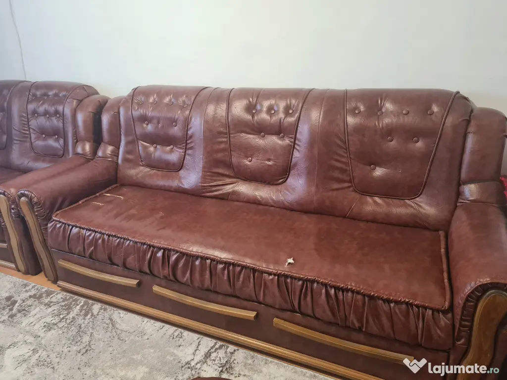 Set Canapea piele ecologică 