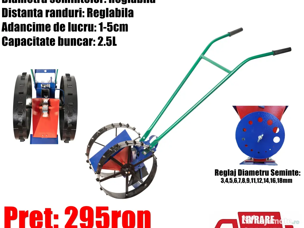 Semanatoare Semanator PlantatorReglaj Seminte Legume Cereale Fructe  1 Rand 