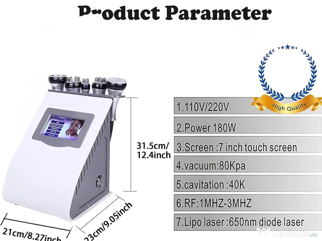 Aparat profesional cavitație cu lipolaser, radiofrecvență vaccum cu RF M919S 