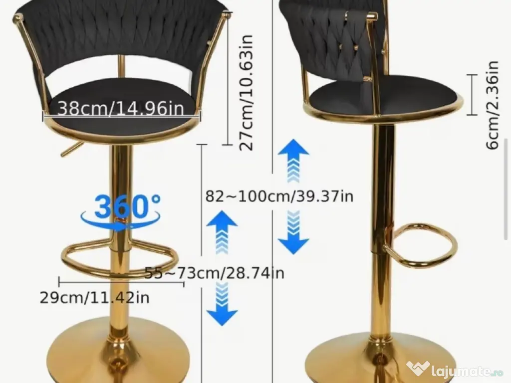 Set doua scaune bar catifea