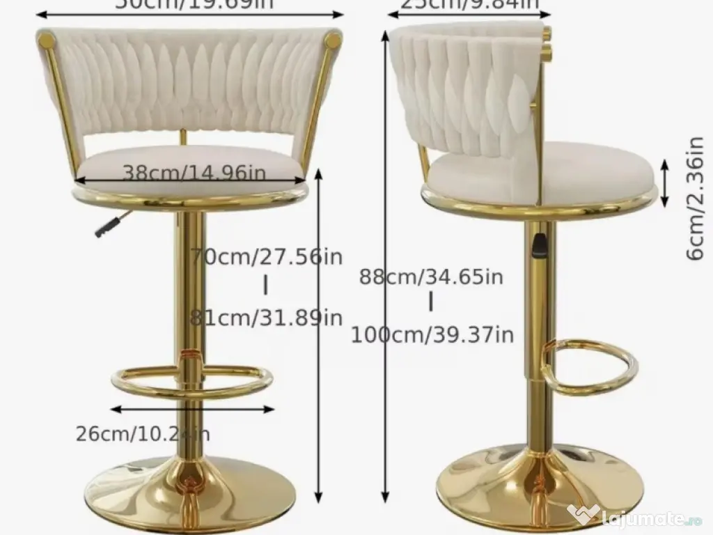 Set doua scaune bar catifea