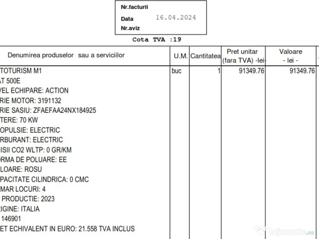 Fiat 500E 23.8KWh Rose Gold Action Automata 95CP