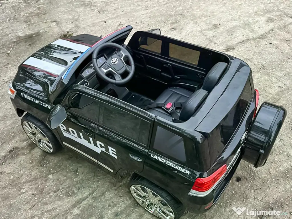 Masinuta electrica de politie, Toyota Land Cruiser 160W 12V Black