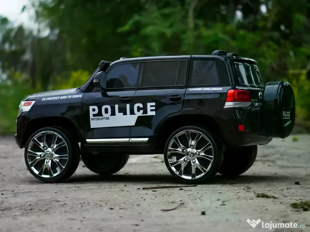 Masinuta electrica de politie, Toyota Land Cruiser 160W 12V Black