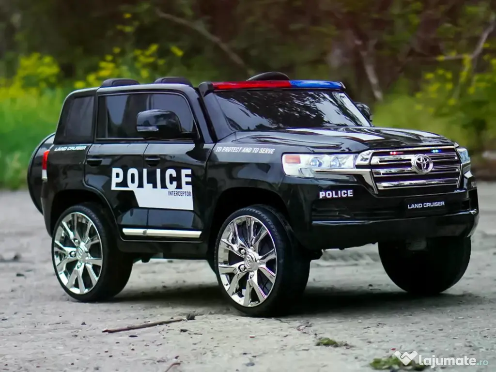 Masinuta electrica de politie, Toyota Land Cruiser 160W 12V Black