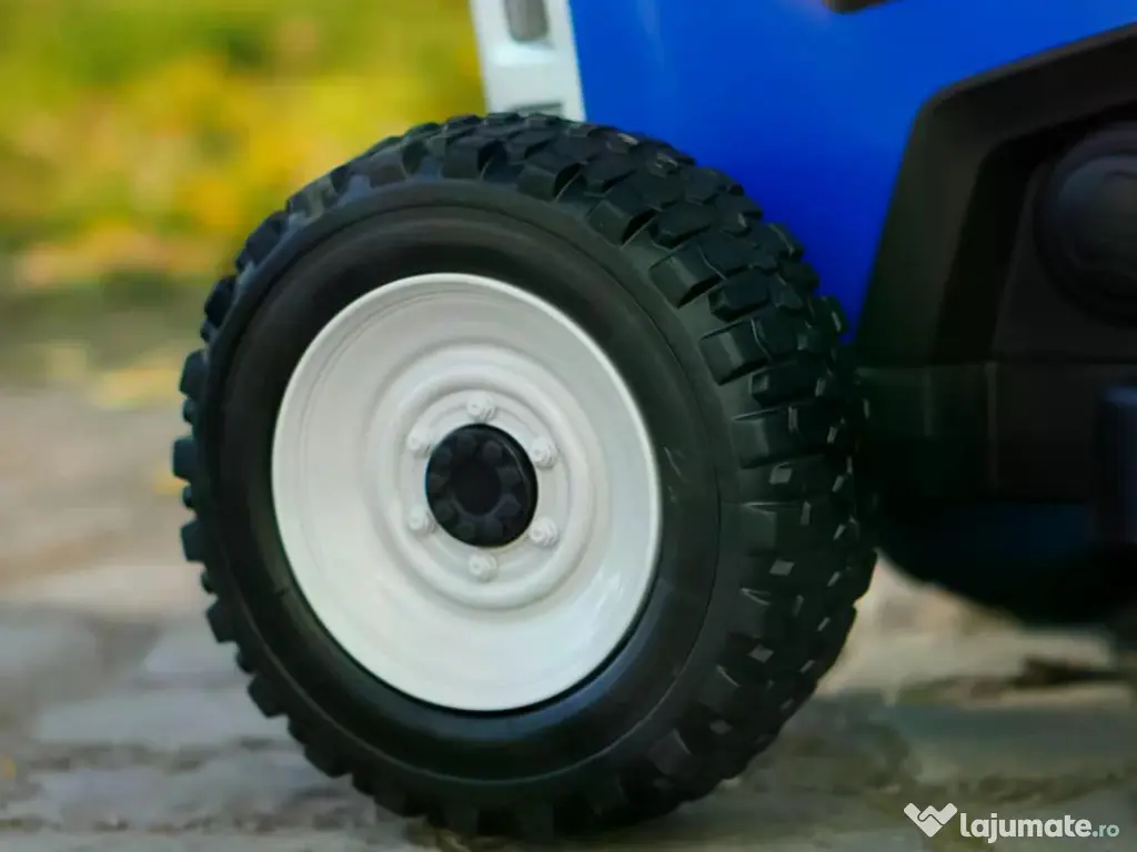 Tractoras electric Kinderauto BJ611 2x30W 12V cu remorca si RC blue 